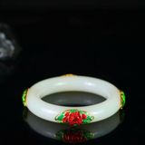  Vòng Tay Ngọc Bích Trắng Mạ Vàng BKJECN-9299 