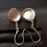  Bông tai đính ngọc bích bọc bạc BKJECN-9301 