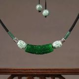  Dây Chuyền Ngọc Bích chạm khắc Thủ Công BKJECN-9308 