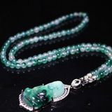  Mặt dây chuyền quan âm ngọc bích đính kim cương BKJECN-9313 