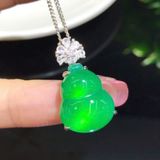  Mặt Dây Chuyền Đá Mã Não Xanh Hình Hồ lô BKJECN-9319 