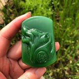  Mặt Dây Chuyền Ngọc Xanh Lục Bảo Linh Vật Sói BKJECN-9323 