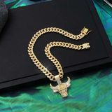  Dây Chuyền Hip-Hop Nam Đầu Hổ Mạ Vàng BKJECN-9329 