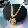 Dây Chuyền Hip-Hop Nam Đầu Hổ Mạ Vàng BKJECN-9329