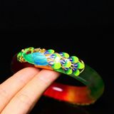  Vòng Tay Ngọc Bọc Kim Loại Họa Tiết Rồng BKJECN-9330 