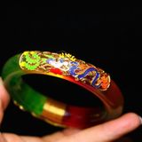  Vòng Tay Ngọc Bọc Kim Loại Họa Tiết Rồng BKJECN-9330 