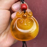  Mặt Dây Chuyền Hổ Phách Hình Túi Tiền BKJECN-9331 