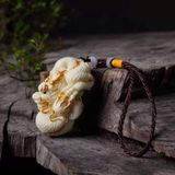  Mặt Dây Chuyền Rồng Ngà Trắng Thếp Vàng BKJECN-9336 