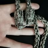  Vòng Cổ Nam Đầu Rồng Sưu Tầm Dây Xoắn Bạc Thái BKJECN-9341 