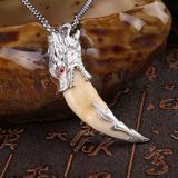  Dây Chuyền Nanh Sói Bọc Bạc Phong Cách Manly BKJECN-9344 
