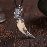  Dây Chuyền Nanh Sói Bọc Bạc Phong Cách Manly BKJECN-9344 