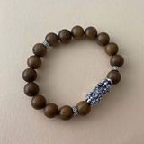  Vòng Gỗ Đàn Hương Mix Tì Hưu Bạc Cao Cấp BKJECN-9353 