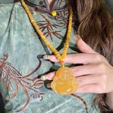  Dây Chuyền Phật Di Lặc Hổ Phách BKJECN-9371 