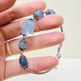  Vòng Tay Bạc Mix Ngọc Hồ Ly Xanh Hải Lam BKJECN-9380 