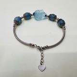  Vòng Tay Bạc Mix Ngọc Hồ Ly Xanh Hải Lam BKJECN-9380 