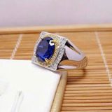  Nhẫn Nam Sapphire Xanh Thiên Nhiên BKJECN-9389 