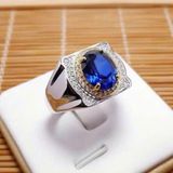  Nhẫn Nam Sapphire Xanh Thiên Nhiên BKJECN-9389 