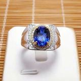  Nhẫn Nam Sapphire Xanh Thiên Nhiên BKJECN-9389 