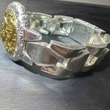  Vòng Tay Nam Mạ Bạc Chạm Khắc Song Long BKJECN-9393 