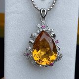  Dây Chuyền Mặt Sapphire Vàng Đính Đá Cao Cấp BKJECN-9411 
