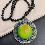  Mặt Dây Chuyền Bạc Pháp Lam Đính Ngọc Lam BKJECN-9414 