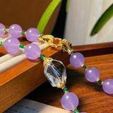  Vòng Cổ Ngọc Phỉ Thúy Tím Khảm Thạch Anh Tóc Quý Phái BKJECN-9432 
