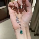  Dây Chuyền Ngọc Lục Bảo Dáng Dài Quý Phái BKJECN-9433 