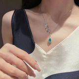  Dây Chuyền Ngọc Lục Bảo Dáng Dài Quý Phái BKJECN-9433 