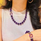  Bộ Vòng Tay Và Dây Chuyền Thạch Anh Tím Hoàng Gia  BKJECN-9434 