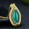 Dây Chuyền Nữ Mặt Mắt Ngựa Ngọc Băng Màu Xanh BKJECN-9461
