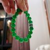 Vòng Tay Ngọc Bích Xanh Lục Bảo Đính Charm Bạc Cao Cấp BKJECN-9468