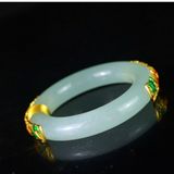  Vòng Tay Ngọc Bích Cẩm Thạch Bọc Kim Loại Mạ Vàng BKJECN-9477 