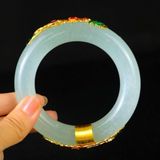  Vòng Tay Ngọc Bích Cẩm Thạch Bọc Kim Loại Mạ Vàng BKJECN-9477 