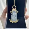  Mặt Dây Chuyển Phật Di Lặc Phỉ Thúy Băng Chủng Bạc S925 BKJECN-9559 