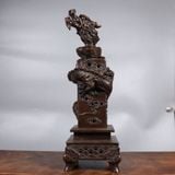  Trụ Đốt Trầm Đồng Cổ Họa Tiết Long Cuốn Thủy BKMECN-10002 