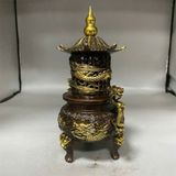  Lư Xông Trầm Tháp Rồng Cuộn Bằng Đồng Cổ BKMECN-10029 