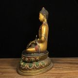  Tượng Phật Dược Sư Lưu Ly Bằng Đồng Mạ Vàng Cổ Sưu Tầm BKMECN-10036 