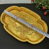 Khay Trà Đồng Mạ Vàng Dáng Hoa Hải Đường Tích Song Lân Vờn Ngọc BKMECN-10042