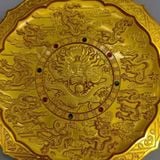  Đĩa thưởng cổ Cửu Long Hý Châu mạ vàng hoàng gia BKMECN-10066 