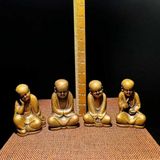  Bộ Tượng Tứ Sa Di Vô Ưu Mini Bằng Đồng Giả Cổ BKMECN-10072 