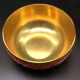  Bát đồng hoàng kim pháp lam chạm chữ Tụ Bảo Bồn BKMECN-10086 
