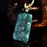  Mặt dây chuyền ngọc phỉ thúy tạc nổi Quan Âm Tự Tại BKJECN-9438 