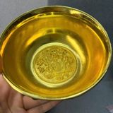  Bát Đồng Mạ Vàng Khảm Ngọc Quý Chiêu Tài Phong Thủy BKMECN-10102 