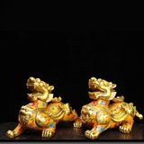  Cặp Tượng Tỳ Hưu Phong Thủy Bằng Đồng Nguyên Chất Khảm Men BKMECN-10120 