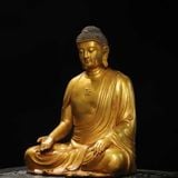  Tượng Phật Tổ Bổn Sư Thích Ca Bằng Đồng Vàng Đúc Đặc BKMECN-10121 