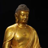  Tượng Phật Tổ Bổn Sư Thích Ca Bằng Đồng Vàng Đúc Đặc BKMECN-10121 