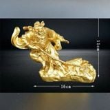  Tượng Ma Tổ Đạt Ma Hàng Ma Phục Hổ Bằng Đồng Vàng BKMECN-1012 