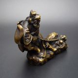  Tượng Ma Tổ Đạt Ma hàng ma phục hổ bằng đồng giả cổ BKMECN-10127 