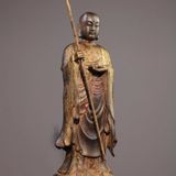  Tượng Phật Địa Tạng Vương Bồ Tát Đứng Đài Sen Bằng Đồng Giả Cổ BKMECN-10132 