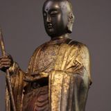  Tượng Phật Địa Tạng Vương Bồ Tát Đứng Đài Sen Bằng Đồng Giả Cổ BKMECN-10132 